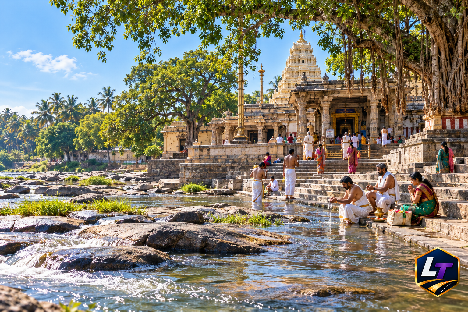 Sri Nimishamba Temple on Cauvery Riverbank Ganjam Srirangapatna